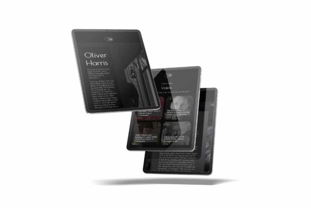 Oliver Harris website tablet display